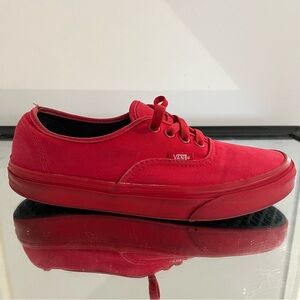 Vans Low Top Red Sneakers Men 6 Women 7.5 Preowned
